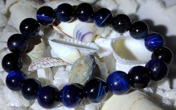 Armband van lapis lazuli en tijgeroog, hoge kwaliteit,