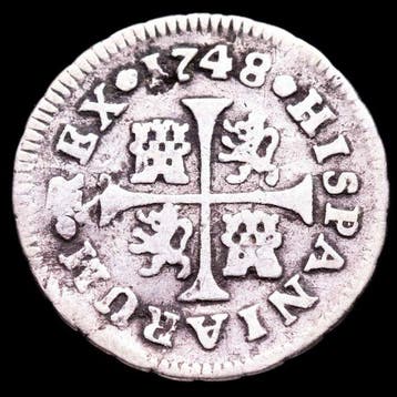 Spanje. Fernando VI. 1/2 Real Ceca de Madrid, 1748.