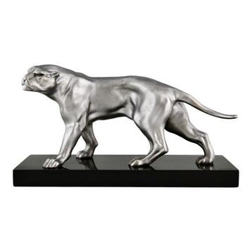 Limousin - sculptuur, Art Deco panter L. 41 cm. x H. - 23 cm