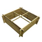 Moestuinbak met 4 Vakken en Worteldoek Geïmpregneerd 80 x 80, Verzenden
