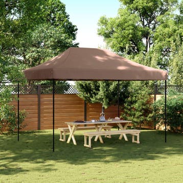 vidaXL Partytent inklapbaar pop-up 410x279x315 cm bruin, Verzenden, Nieuw, Partytent