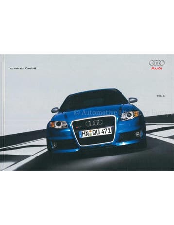 2005 AUDI RS4 HARDCOVER BROCHURE DUITS, Boeken, Nieuw, Audi, Author