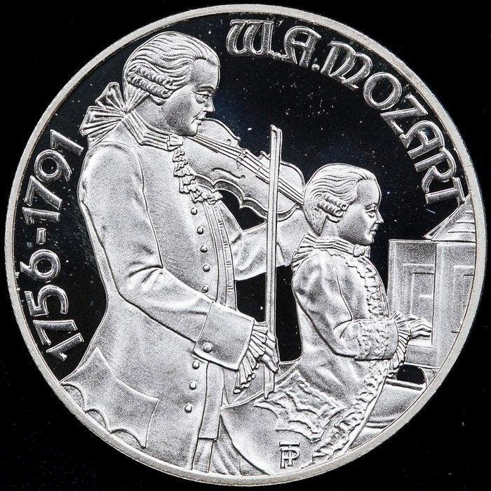 Oostenrijk. 100 Schilling 1991 - Mozart - Salzburg / Proof, Postzegels en Munten, Munten | Europa | Niet-Euromunten