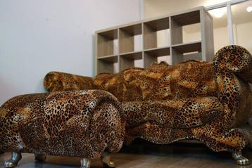 Bretz - Sofa - Textiel, Metaal - inclusief kruk Wildcat, Nieuw