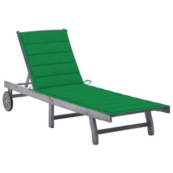 vidaXL Ligbed met kussen massief acaciahout grijs, Verzenden, Nieuw
