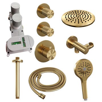 Brauer Gold Carving Thermostatische Regendoucheset Inbouw -, Ophalen of Verzenden, Nieuw