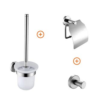 Toilet accessoires set RVS rond, Verzenden, Nieuw
