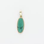 Hanger - 14 karaat Geel goud Turquoise