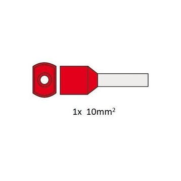 Dubbele Adereindhuls geisoleerd rood 10mm2 per stuk, Ophalen of Verzenden, Nieuw