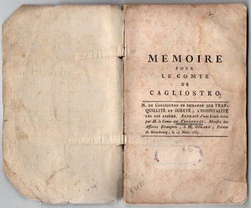 Comte de Cagliostro - Mémoire pour le Comte de Cagliostro -