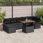 vidaXL Tuin Sofa Set met opslag 8 pcs Zwart Poly riet, Verzenden, Nieuw, Rotan, 8 zitplaatsen