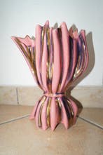Vaas - Keramiek - Roze en gouden vaas Sicas