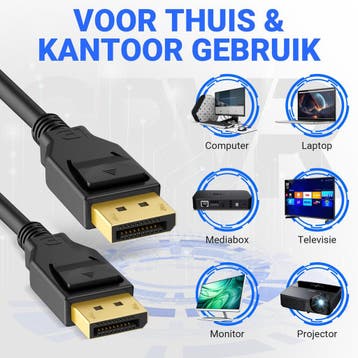 DisplayPort Kabel 1.4 - male to male - 8K 60Hz - 4K 144Hz -, Ophalen of Verzenden, Zo goed als nieuw