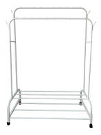 Kledingrek met wieltjes | Metaal | 110x55x165cm | Wit, Verzenden, Nieuw