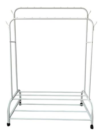 Kledingrek met wieltjes | Metaal | 110x55x165cm | Wit, Verzenden, Nieuw