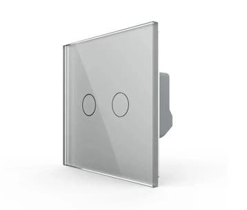 Livolo Touch Wisselschakelaar | Grijs | 2-Voudig | Design, Ophalen of Verzenden, Nieuw, Schakelaar
