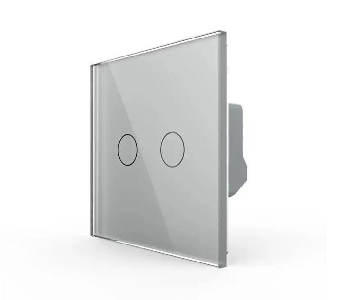 Livolo Touch Wisselschakelaar | Grijs | 2-Voudig | Design, Doe-het-zelf en Verbouw, Elektra en Kabels, Schakelaar, Nieuw, Ophalen of Verzenden