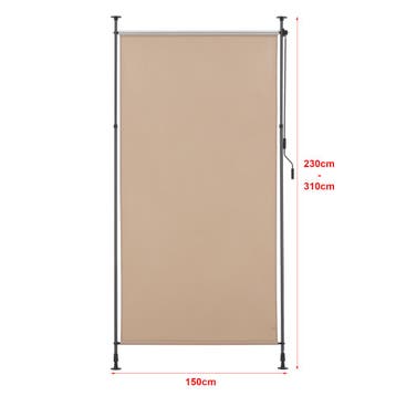 [pro.tec] Rolgordijn voor buiten Cimarra 150x270 cm zandkleu, Verzenden, Nieuw