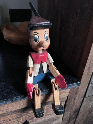 Wooden Pinocchio - Figuur - Hout, Antiek en Kunst