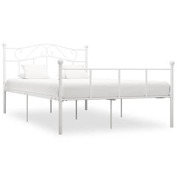 vidaXL Bedframe metaal wit 160x200 cm, Huis en Inrichting, Slaapkamer | Bedden, Verzenden, Wit, 200 cm, Metaal