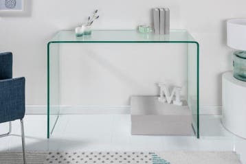Extravagante glazen consoletafel FANTOME 100 cm transparant, Ophalen of Verzenden, Nieuw