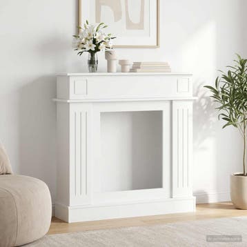 vidaXL Haardomlijsting Wit 102 x 26 x 100 cm Bewerkt hout, Verzenden, Nieuw