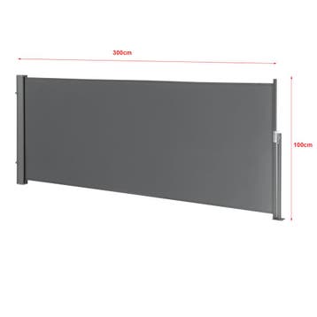Uittrekbare windscherm oprolbare terrasscherm 1x3 m grijs, Verzenden, Nieuw