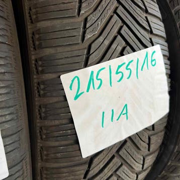2 x Michelin Alpin 6 215-55-16 11AWinterbanden 6mm, Auto-onderdelen, 16 inch, Band(en), Personenwagen, Gebruikt