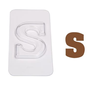 Chocoladebloklettervorm 100 gr. Letter S, Verzenden, Nieuw
