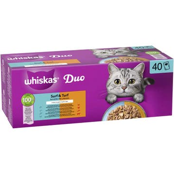 Whiskas Kattenvoer Nat Adult 1+ Surf & Turf in Gelei Mult..., Verzenden, Kat
