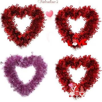 Hartvormige Bloemenkrans Valentijnsdag Deurdecoratie, Huis en Inrichting, Woonaccessoires | Kransen, Verzenden, Nieuw