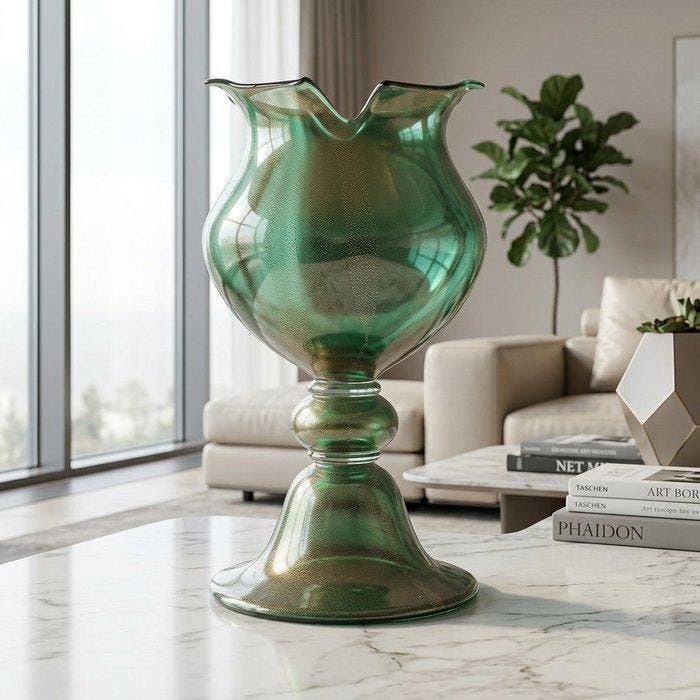 1295murano - Vaas - glas - Vaas van Murano-glas, Antiek en Kunst, Antiek | Glas en Kristal