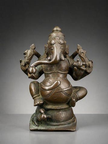 Ganesha - 8 cm - Brons - India - 18e–19e eeuw, Antiek en Kunst