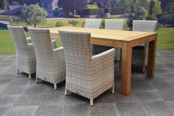 Capri Krista dining tuinset 240x100xH77,5 cm wit, Tuin en Terras, Ophalen of Verzenden, Nieuw