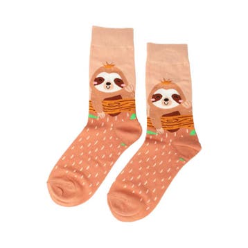 Sokken - Luiaard Print - Bruin - Katoen - Maat 36-41, Kleding | Dames, Nieuw