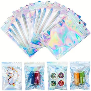 Fako Bijoux - Holografische Folie Zip Lock Zakjes Met Gat -, Verzenden, Nieuw