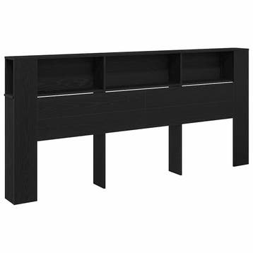 vidaXL Hoofdeinde kas Zwart Eiken Bewerkt hout, Verzenden, Nieuw, Zwart, Hout