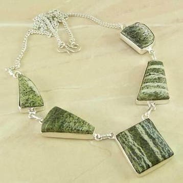 1 x Lizard Skin Jasper handgemaakte armband - zilver - ca..., Ophalen of Verzenden, Nieuw, Kraal