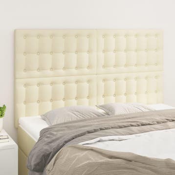 vidaXL Hoofdbord crème 144x5x118/128 cm kunstleer, Verzenden, Nieuw, Crème, Overige materialen