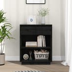 vidaXL Wandkast 60x34x75 cm massief grenenhout zwart, Verzenden, Nieuw, 50 tot 100 cm, Minder dan 100 cm