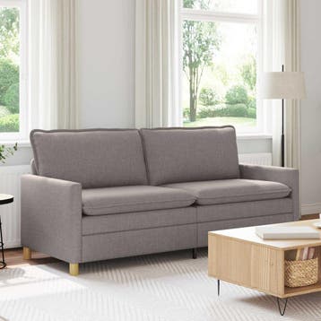 vidaXL Bank Taupe 196 x 81 x 87,5 cm Stof, Huis en Inrichting, Banken | Bankstellen, Verzenden, Nieuw, Stof, Minder dan 150 cm