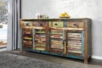 Uniek dressoir JAKARTA 160cm kleurrijk gerecycled massief, Huis en Inrichting, Kasten | Dressoirs, Ophalen of Verzenden, Nieuw