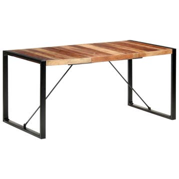 vidaXL Eettafel 160x80x75 cm massief hout, Verzenden, Nieuw