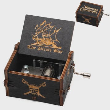 Houten Muziekdoos met Piraten van de Cariben Thema - Uniek C, Verzenden, Nieuw