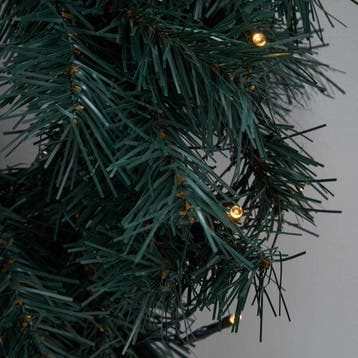 2 verlichte kerstbomen en krans Fraser (h95 x Ø55 cm), Verzenden