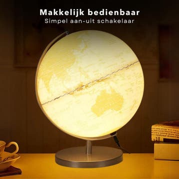 2dekans | Cheqo® Wereldbol Lamp 31 cm – LED Globe met, Ophalen of Verzenden, Zo goed als nieuw