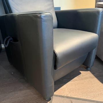 Sta-op relaxfauteuil Connie - Leder Zwart - Weber, Ophalen of Verzenden, Nieuw, Leer