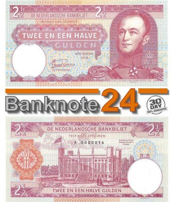 Nederland 2½ Gulden 2019 King Willem II 1792-1849 Specimen, Ophalen of Verzenden, Los biljet