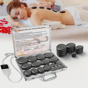 Hot Stone Massage Set met Verwarmer en Temperatuurregeling -, Verzenden, Nieuw