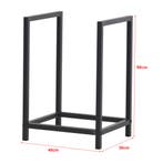 [en.casa] Brandhout rek houtopslag Torsås 40x30x50 cm zwart, Tuin en Terras, Haardhout, Verzenden